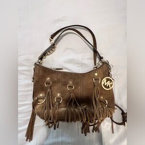 Michael Kors Kors Presley Suede Medium Shoulder Crossbody Bag